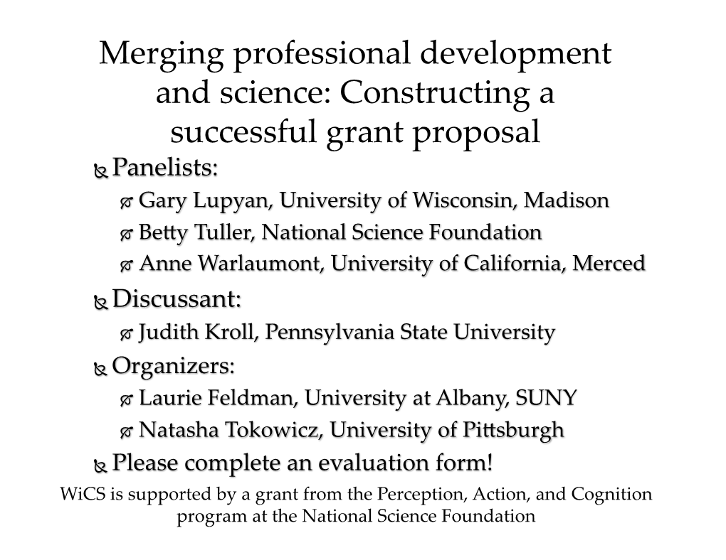 Merging Professional Development and Science: Constructing A