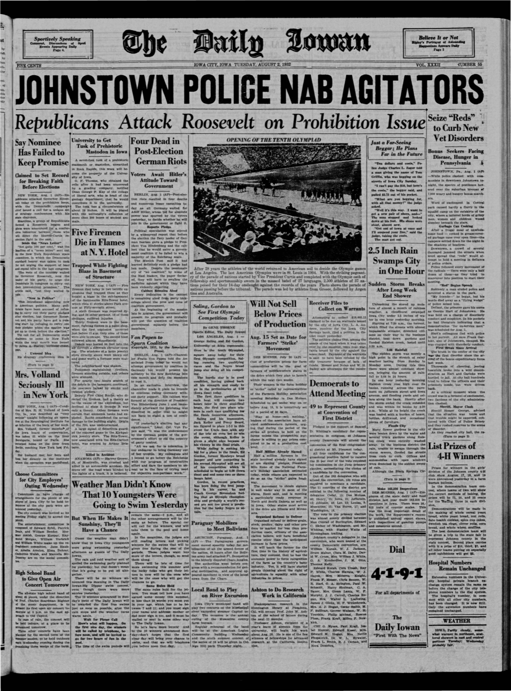 Daily Iowan (Iowa City, Iowa), 1932-08-02