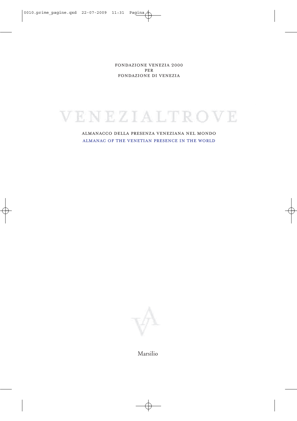 Almanacco Della Presenza Veneziana Nel Mondo Almanac of the Venetian Presence in the World