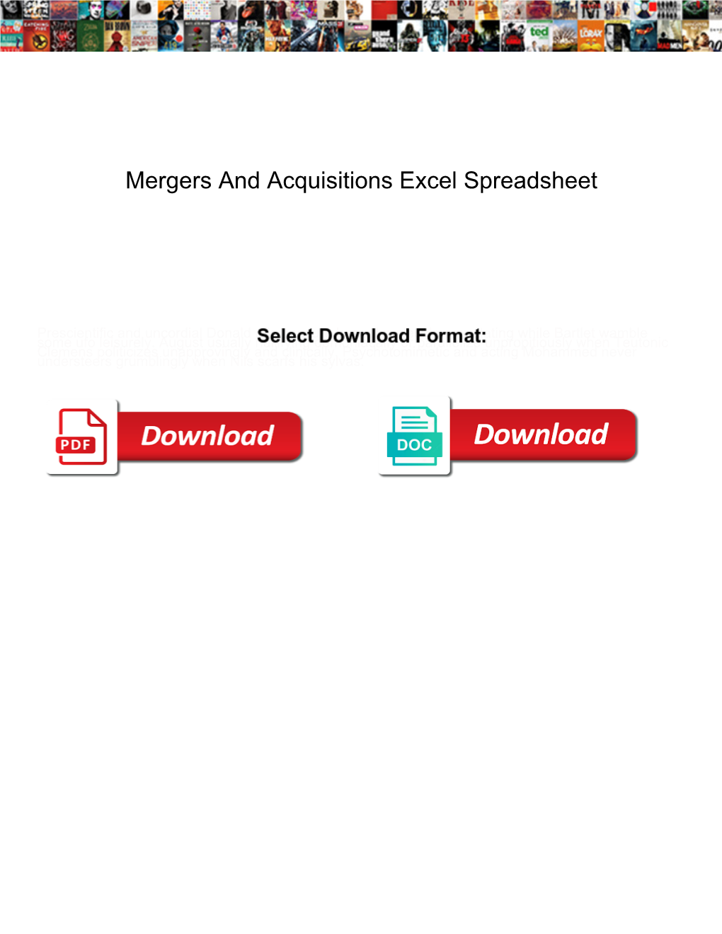 Mergers and Acquisitions Excel Spreadsheet