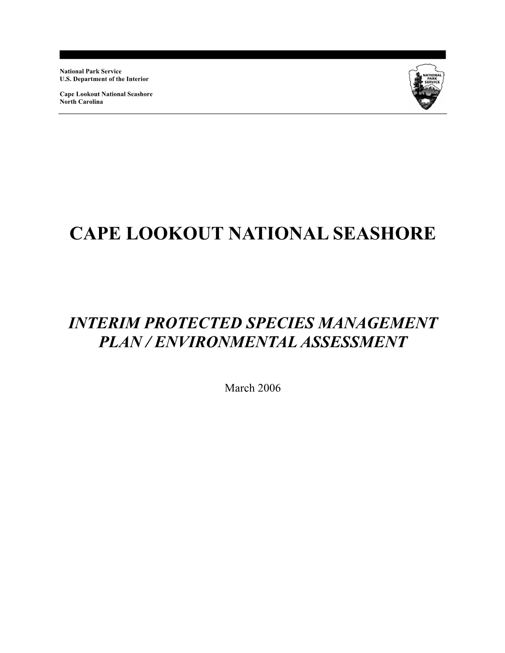 Interim Protected Species Management Plan And