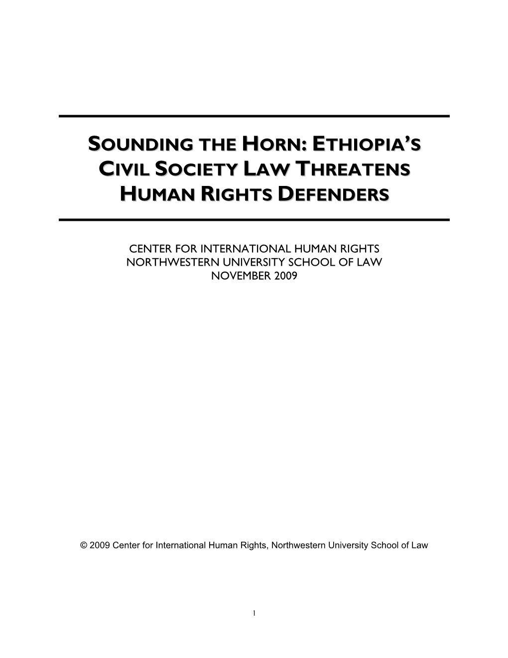 Ethiopia's Civil Society Law Threatens Human Rights Defenders