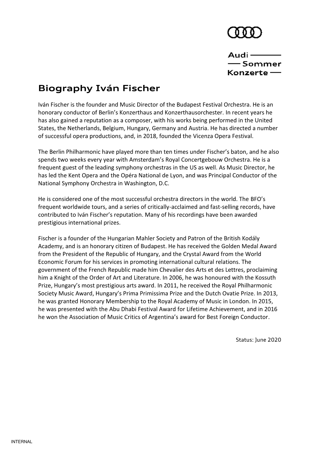 Biography Iván Fischer