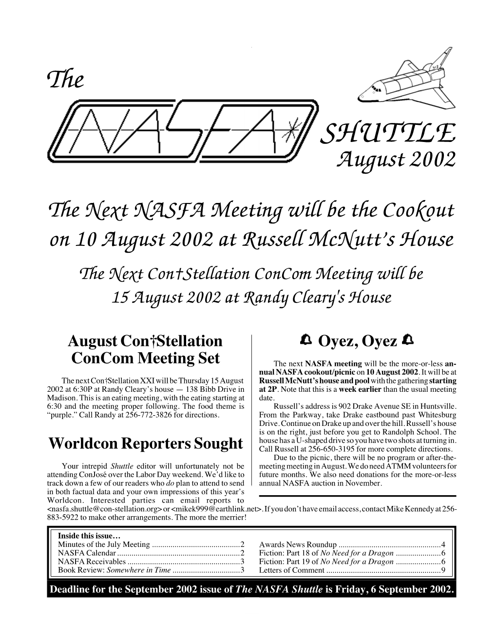 NASFA 'Shuttle' Aug 2002