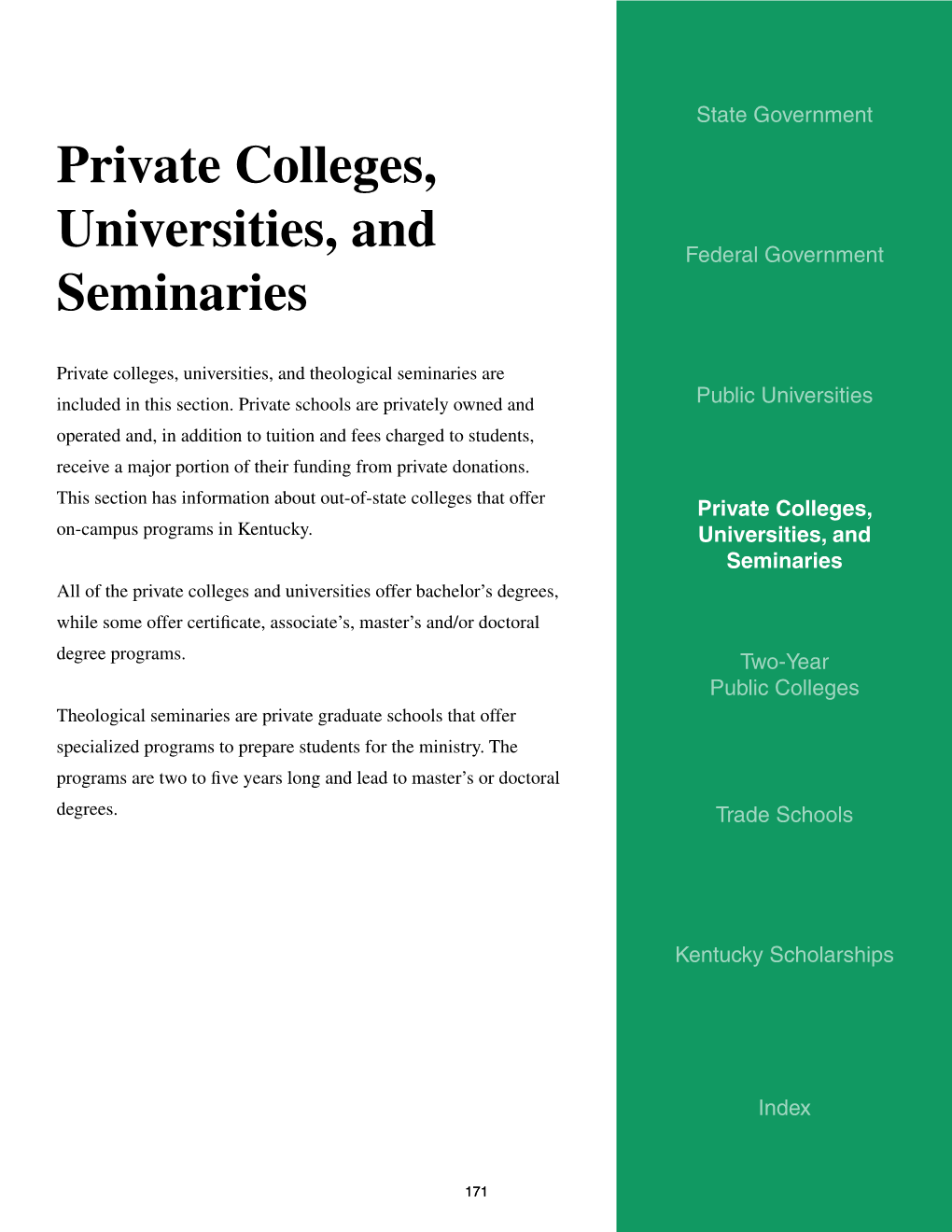 Private Colleges, Universities, and Seminaries Alice Lloyd College–American National University