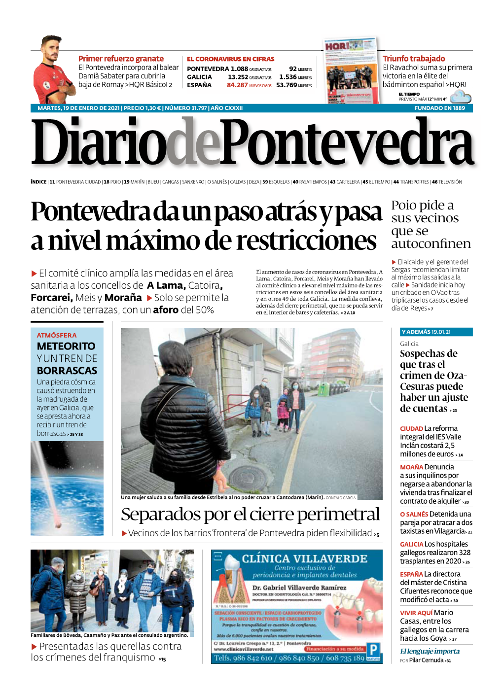 Pontevedra Da Un Paso Atrás Y Pasa a Nivel Máximo De Restricciones