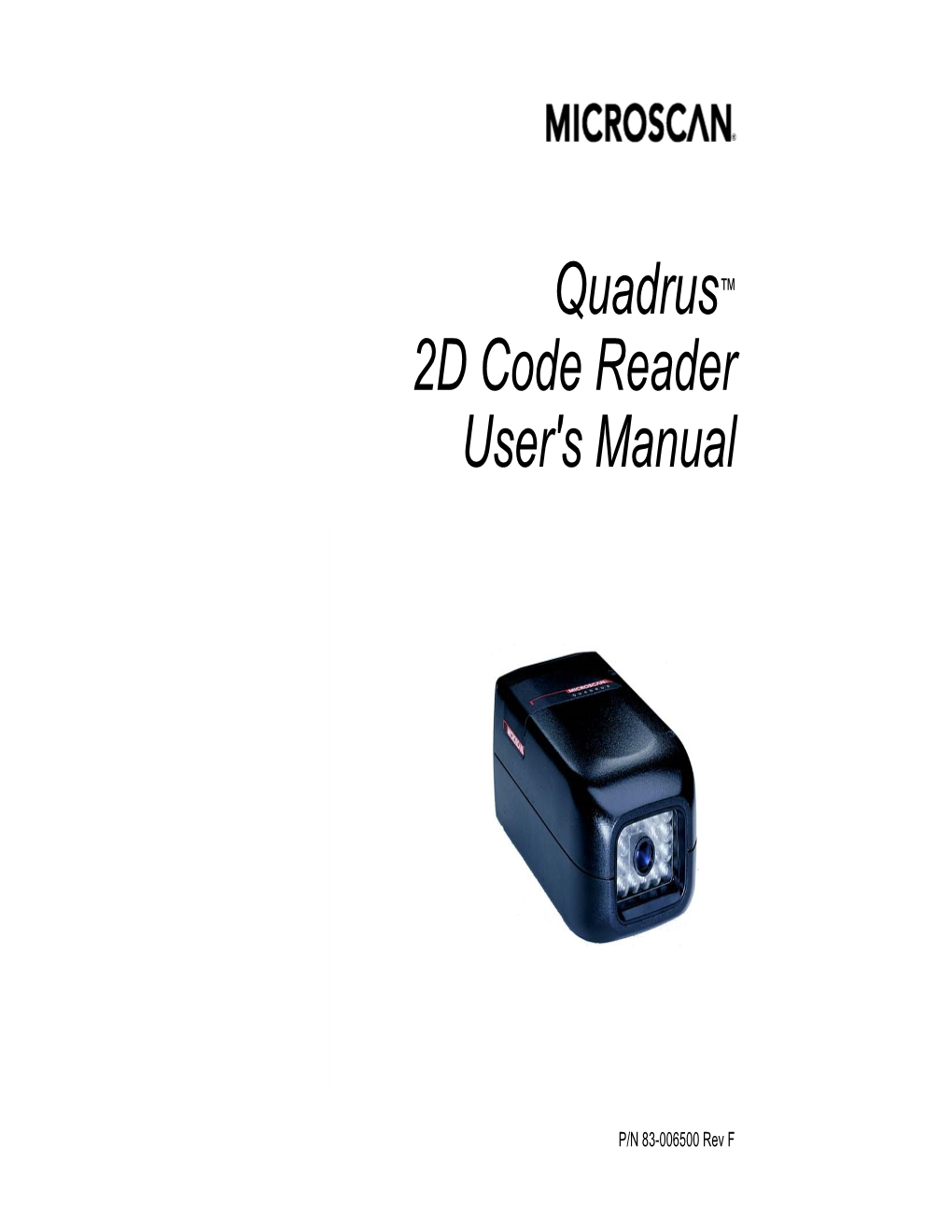 Quadrus 2D Code Reader User's Manual