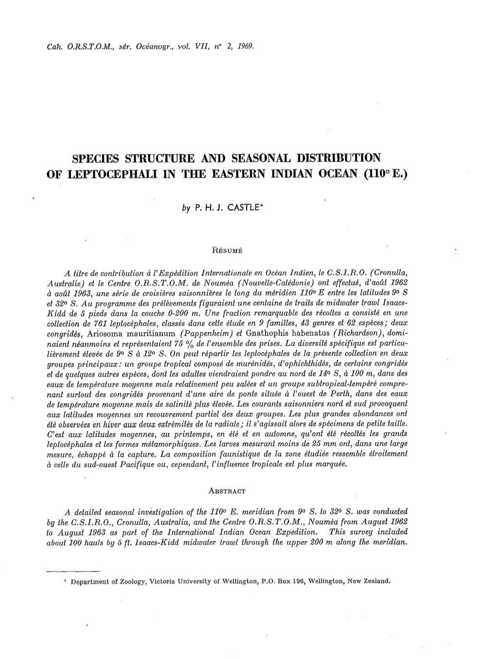 Species Structure and Seasonal Distribution of Leptocephali 55