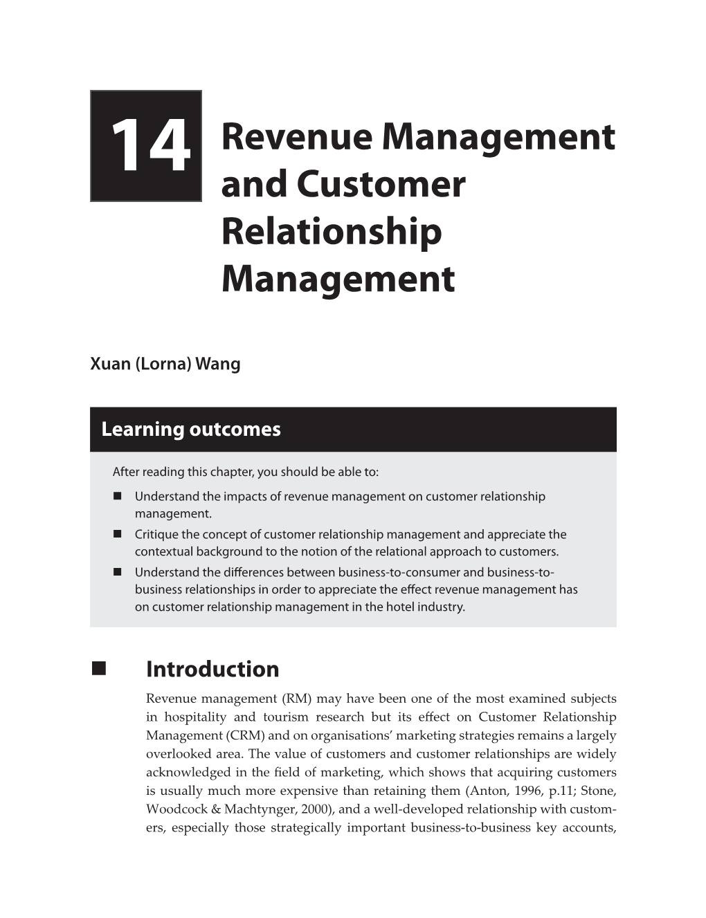 14 Revenue Management and Customer Relationship Management