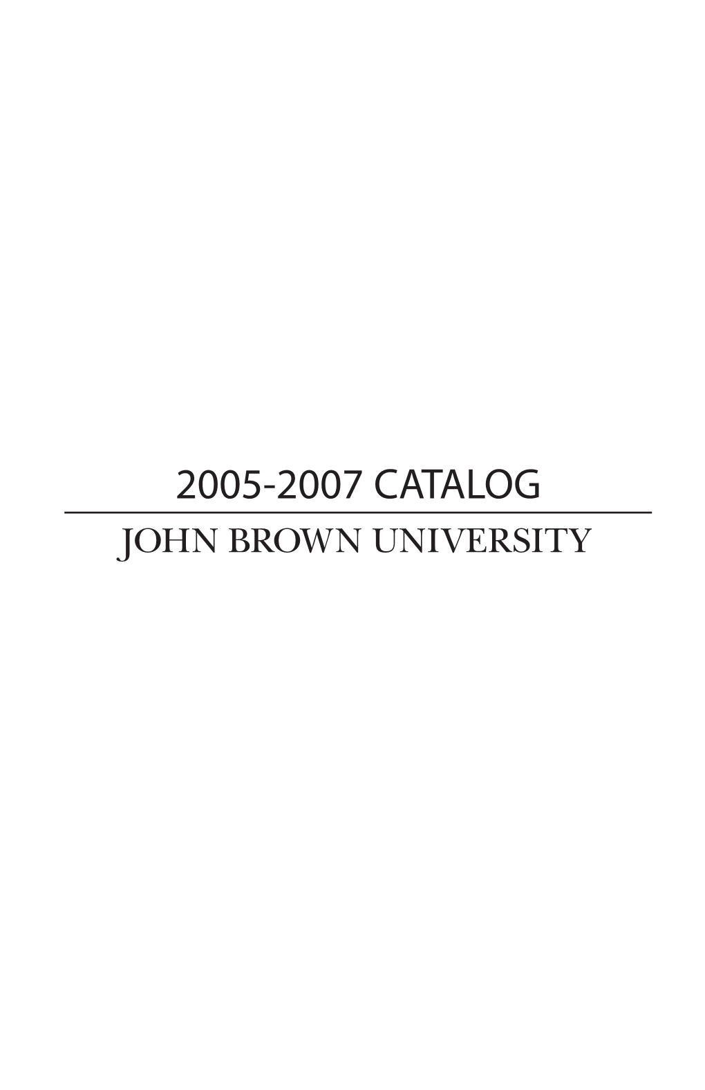 2005-2007 Course Catalog