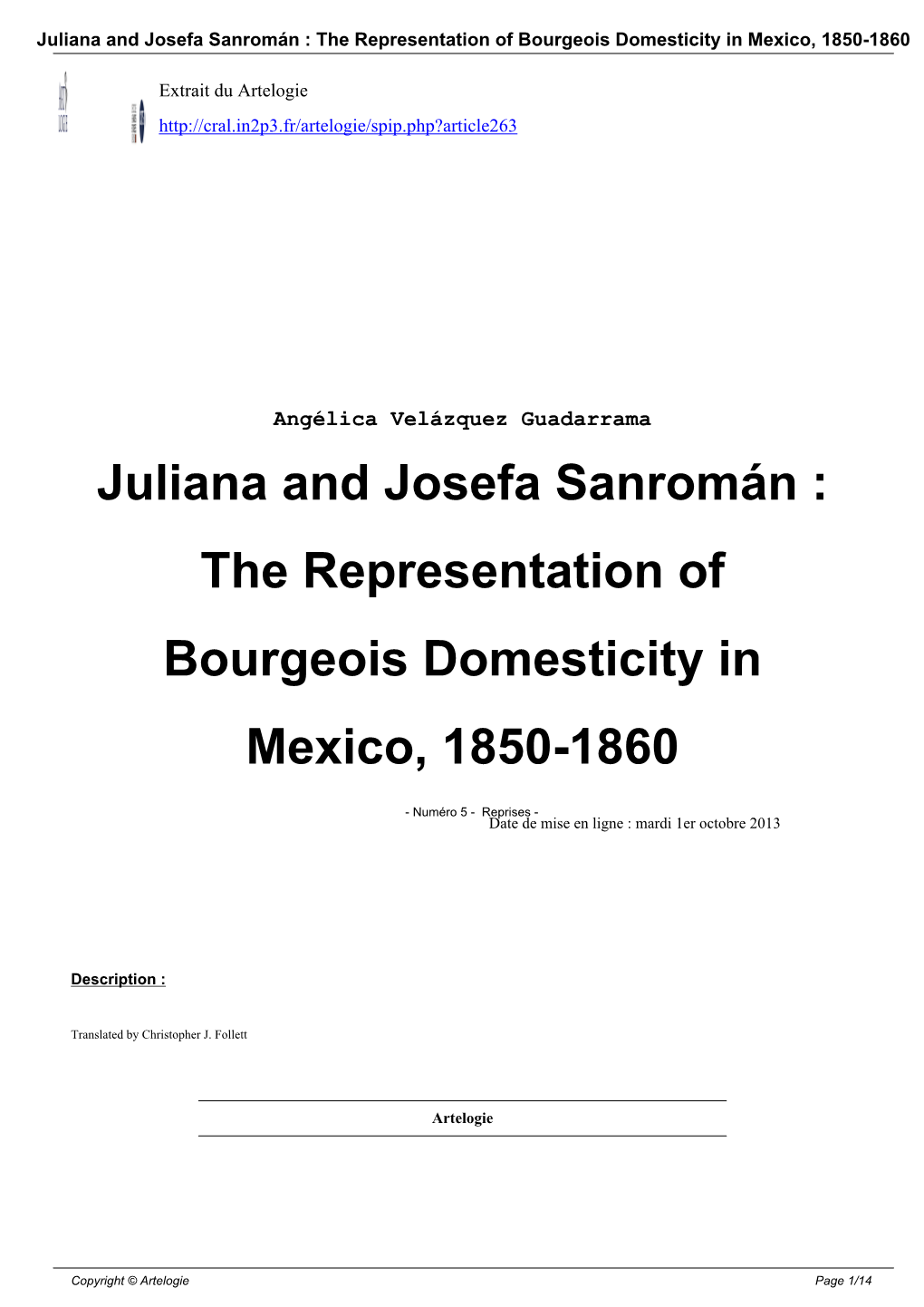 The Representation of Bourgeois Domesticity in Mexico, 1850-1860