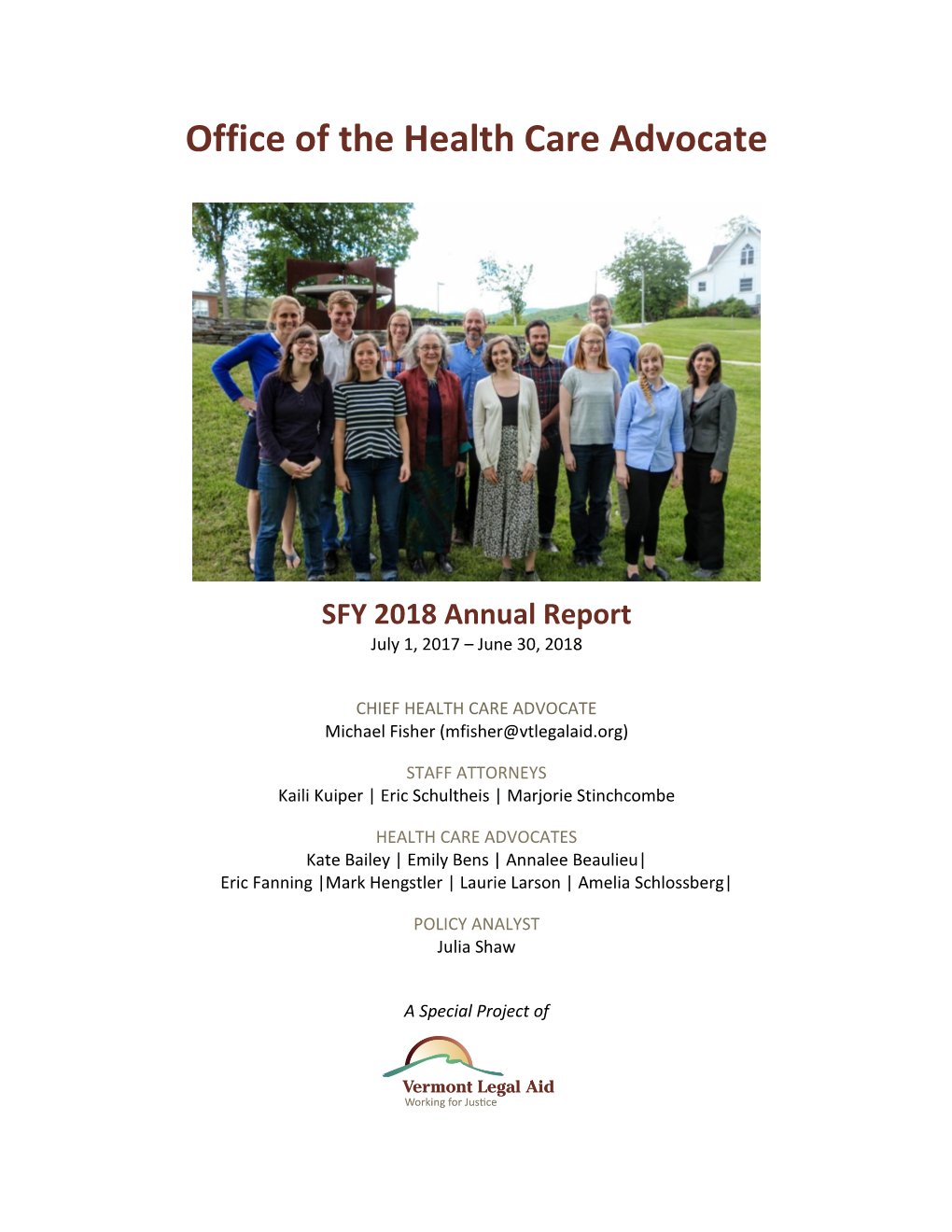 2018 HCA Annual Report