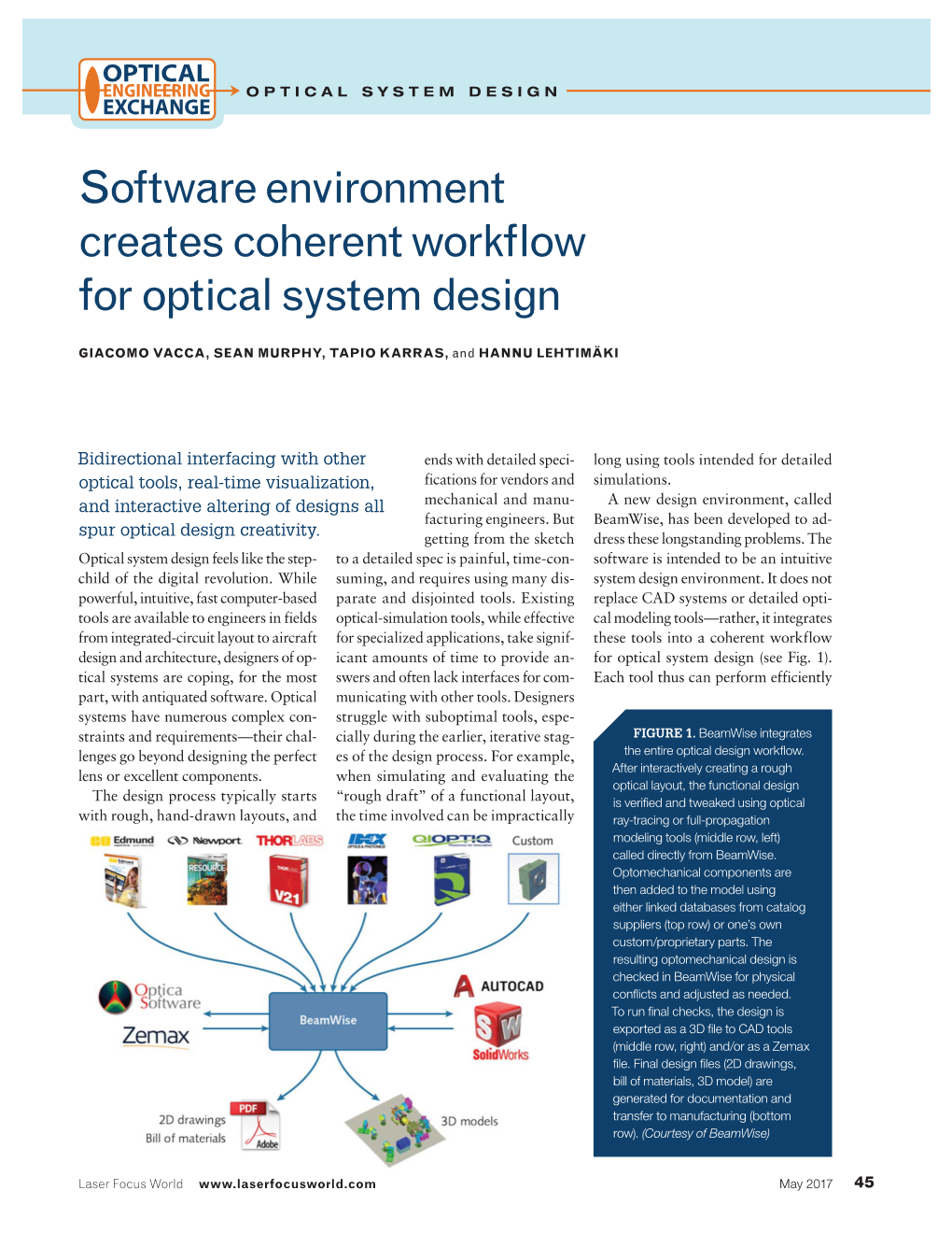 Beamwise Article, Laser Focus World (May 2017)