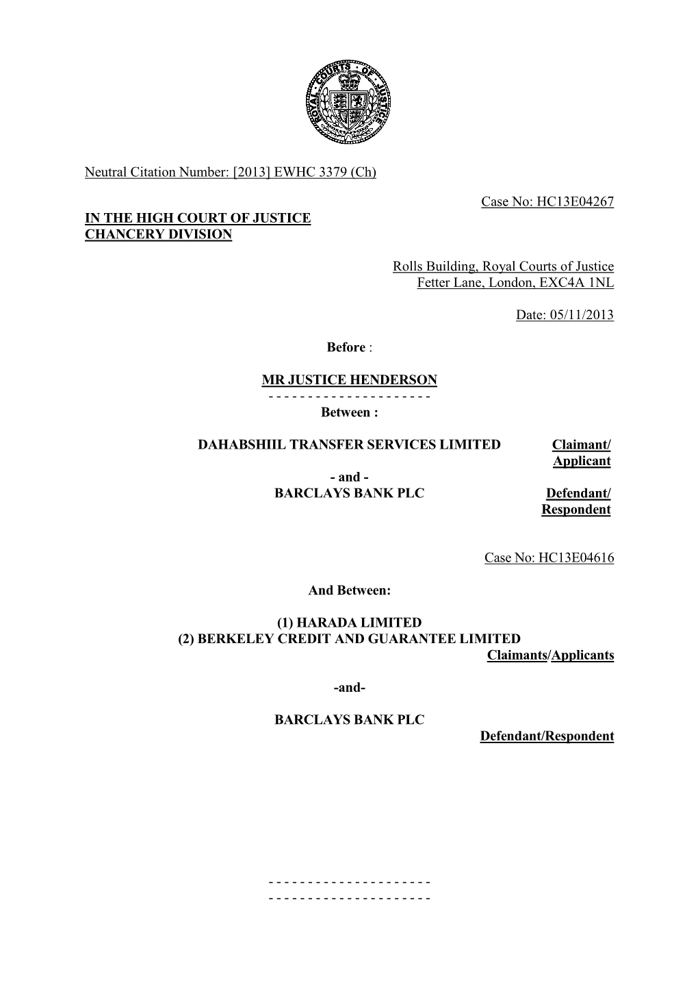 High Court Judgment Template