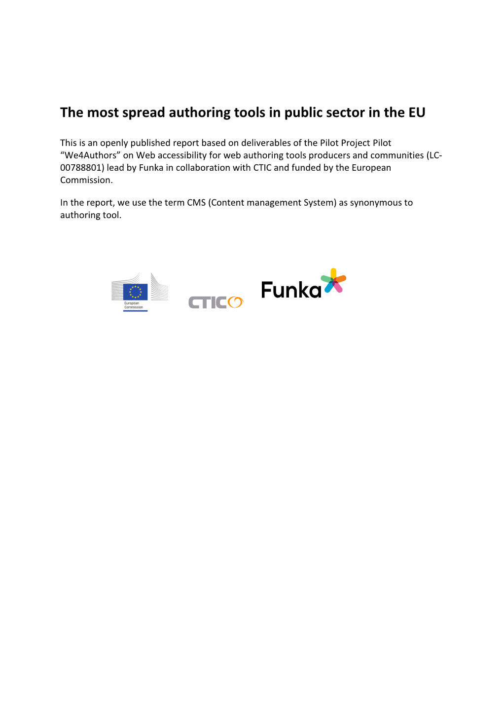 The Most Spread Authoring Tools in Public Sector in the EU