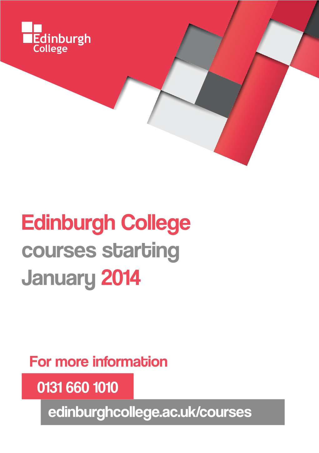 Edinburgh College Courses Starting January 2014