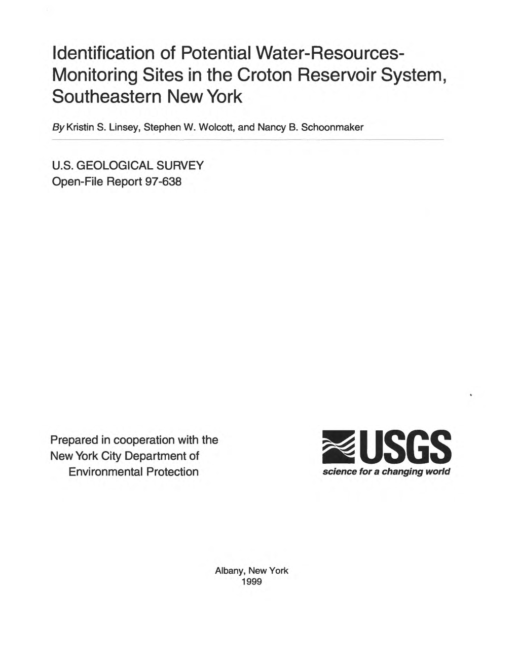 Monitoring Sites in the Croton Reservoir System, Southeastern New York