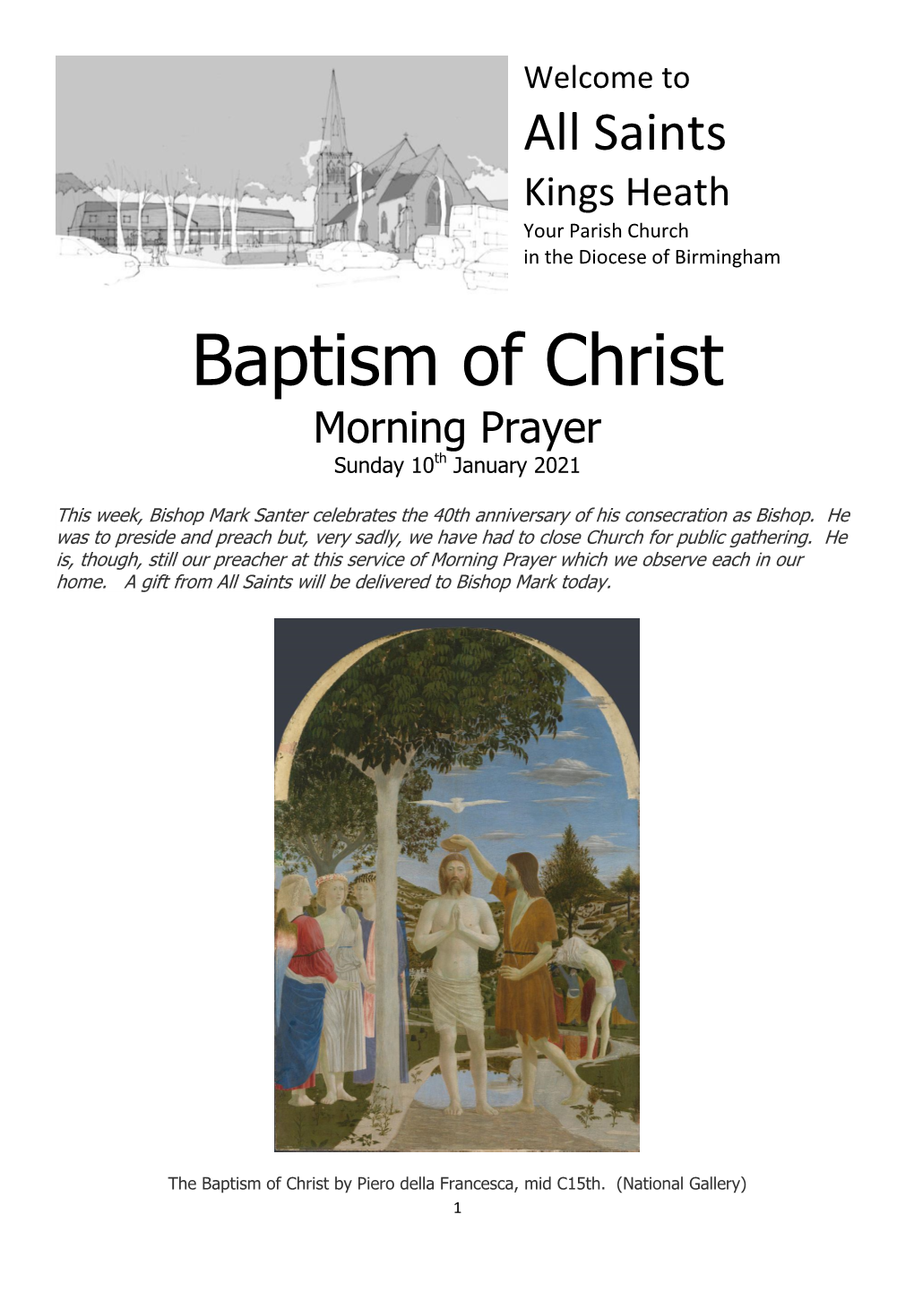 Baptism of Christ Morning Prayer Sunday 10Th January 2021