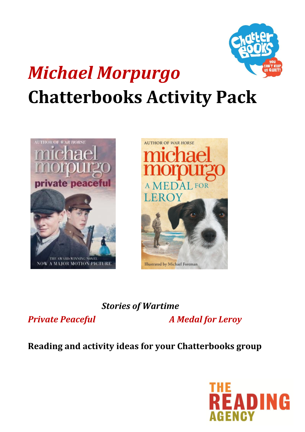 Michael Morpurgo Chatterbooks Activity Pack