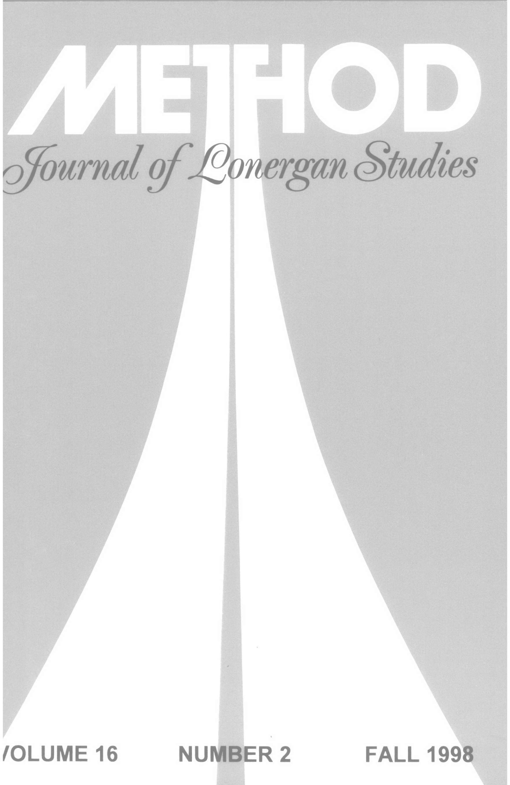 Method: Journal of Lonergan Studies, Vol. 16, No. 2