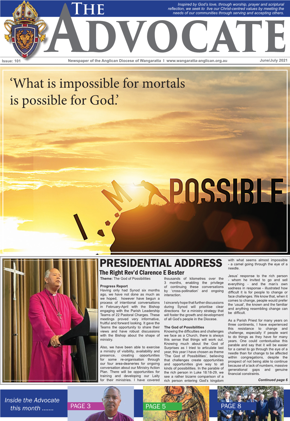 June/July 2021 ‘What Is Impossible for Mortals Is Possible for God.’
