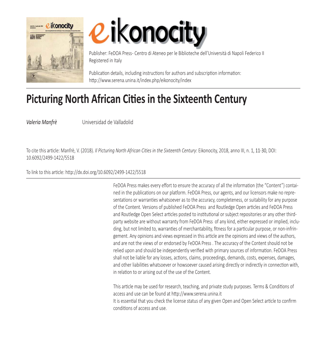 Picturing North African Ci Es in the Sixteenth Century