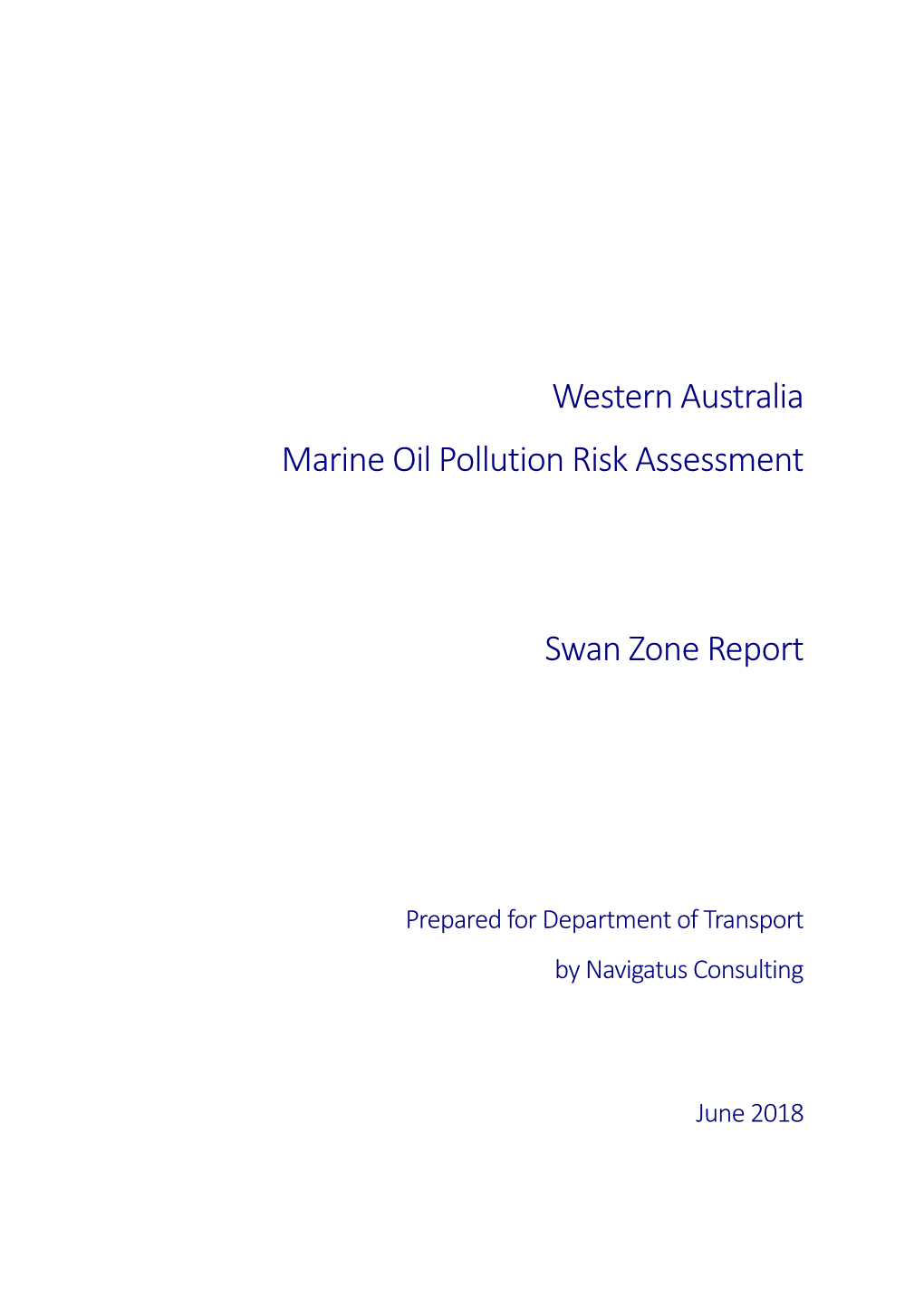 WA Marine Oil Pollution Risk Assessment: Swan