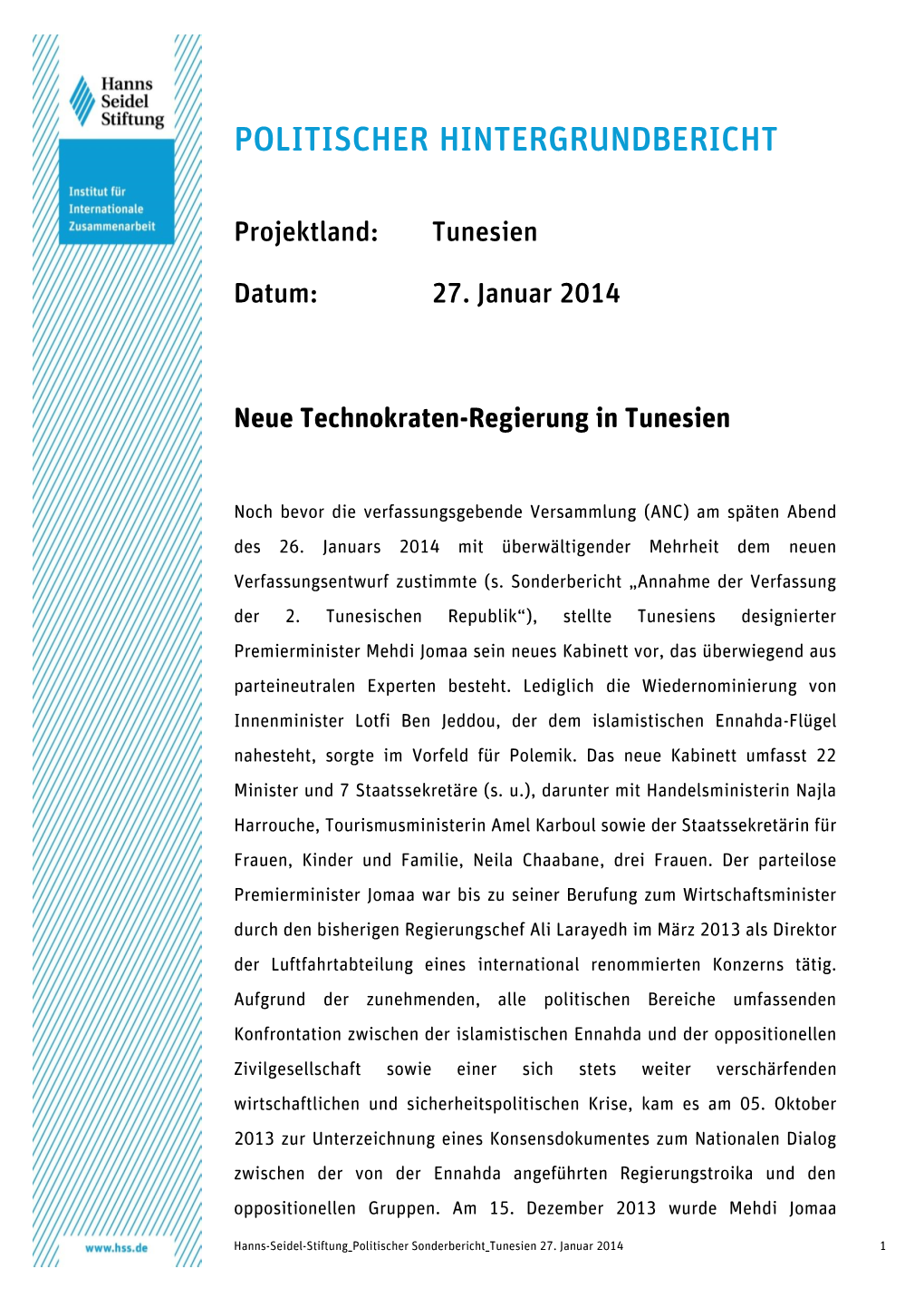 Politischer Hintergrundbericht