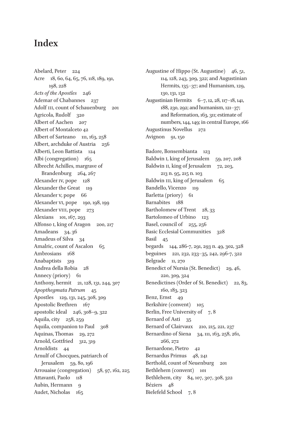 Abelard, Peter 224 Acre 18, 60, 64, 65, 76, 118, 189, 191, 198, 228 Acts Of