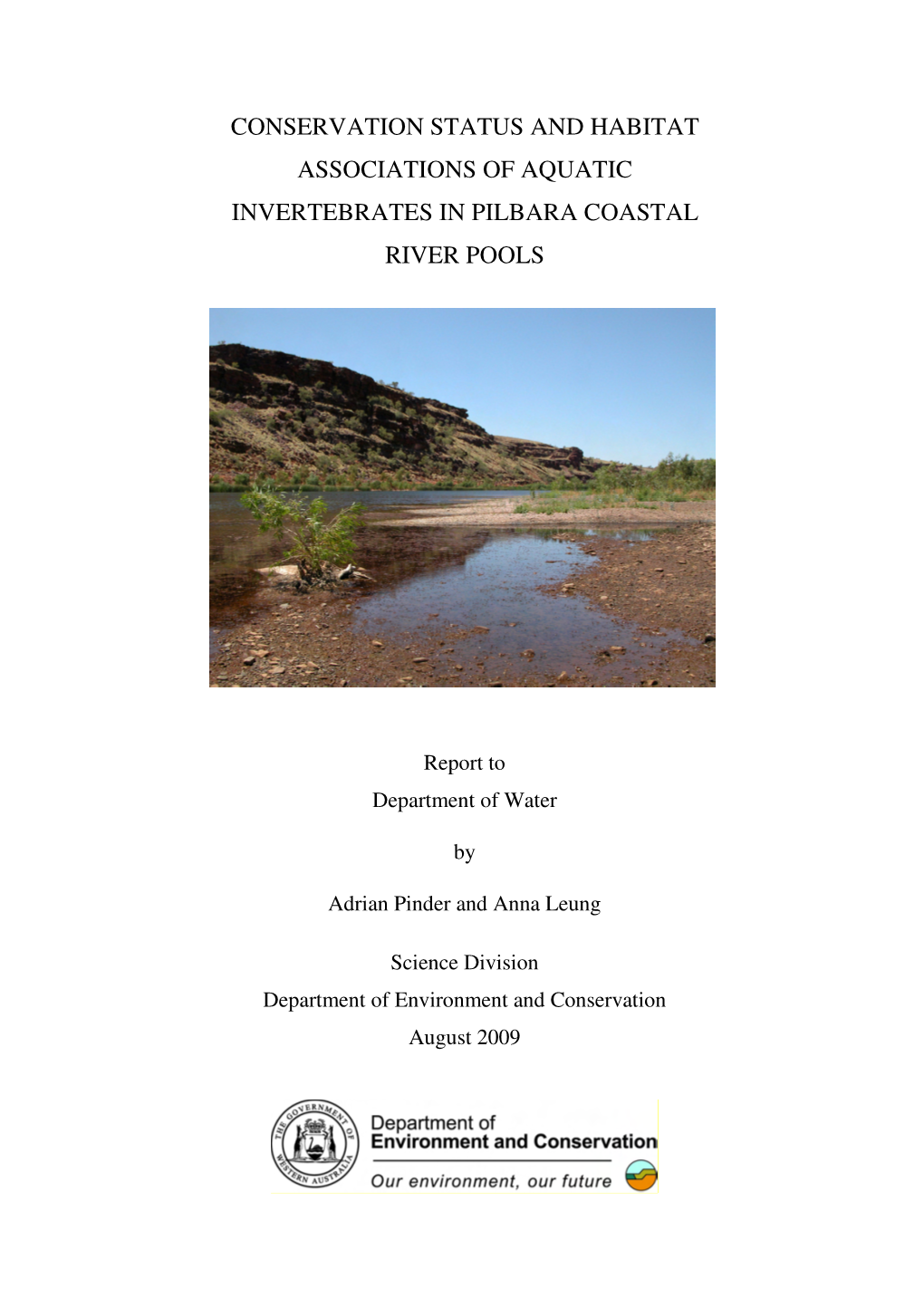 Conservation Status and Habitat Associations of Aquatic Invertebrates in Pilbara Coastal River Pools