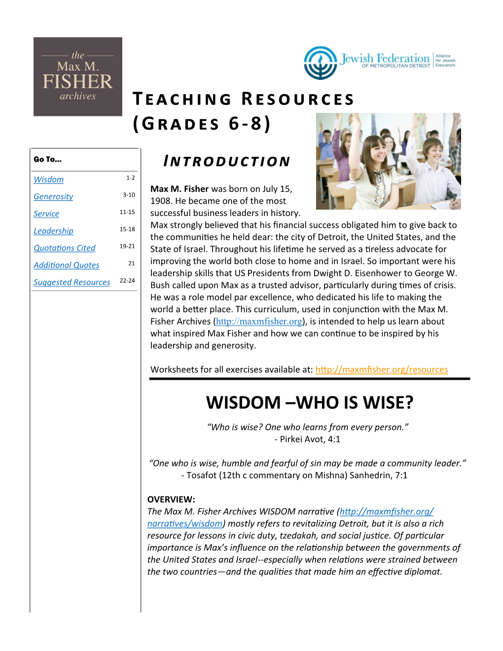 Teaching Resources (Grades 6-8)