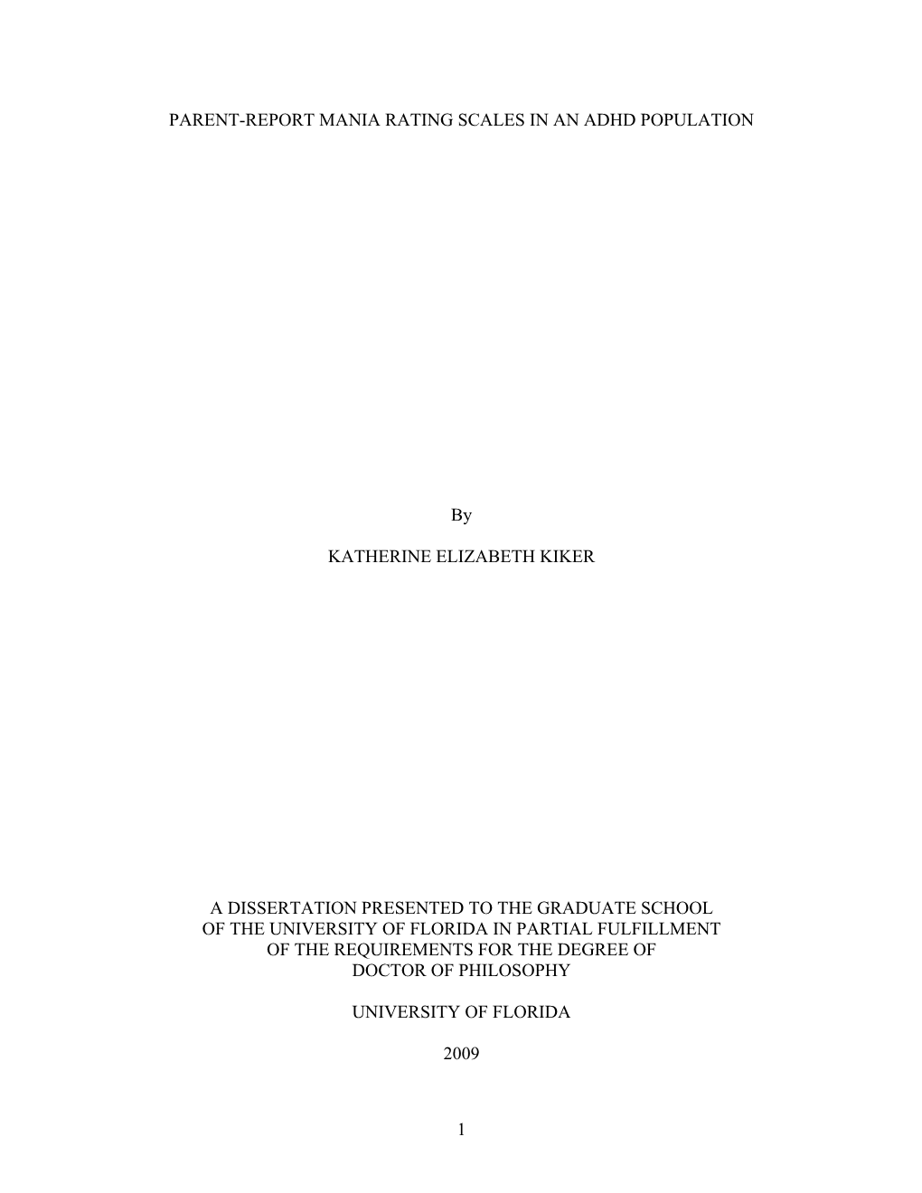 University of Florida Thesis Or Dissertation Formatting