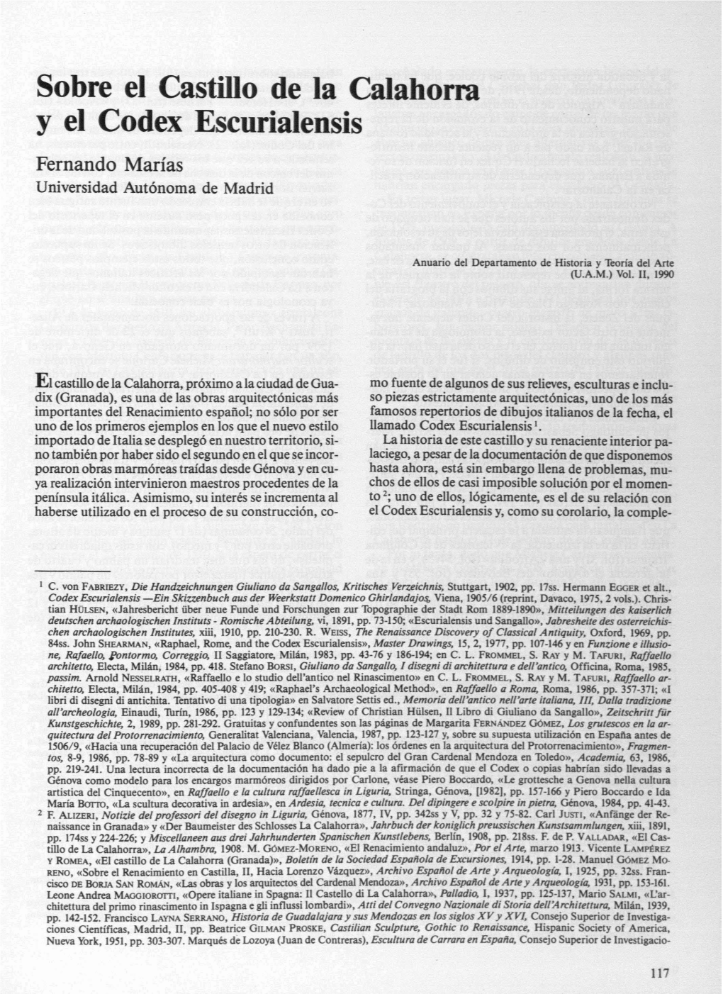 Sobre El Castillo De La Calahorra Y El Codex Escurialensis Fernando Marías Universidad Autónoma De Madrid