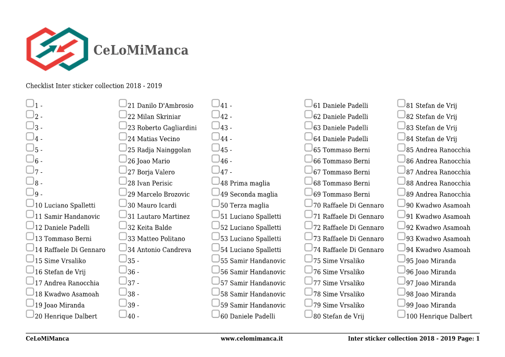 PDF Numbers and Names