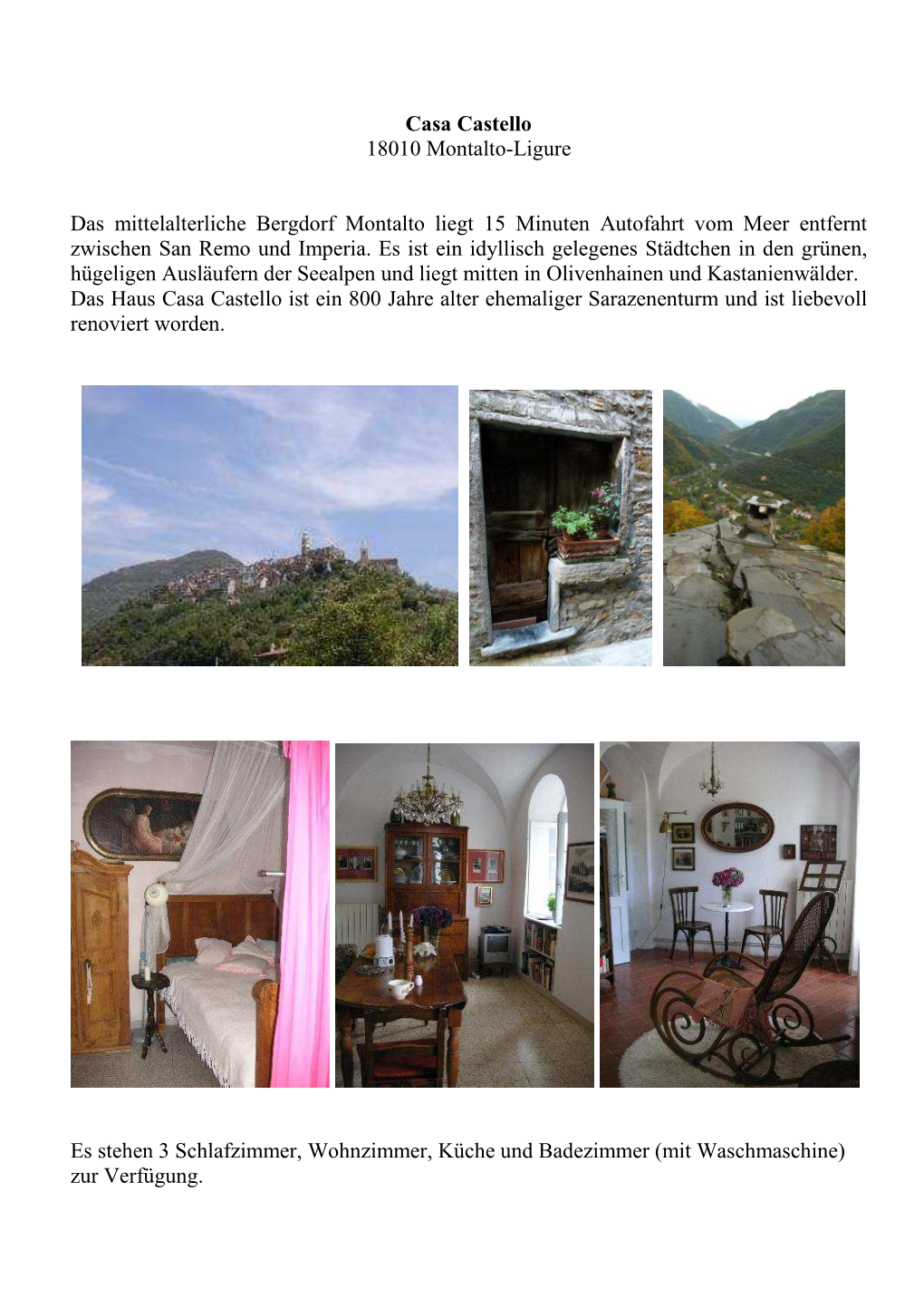 Casa Castello 18010 Montalto-Ligure Das Mittelalterliche Bergdorf