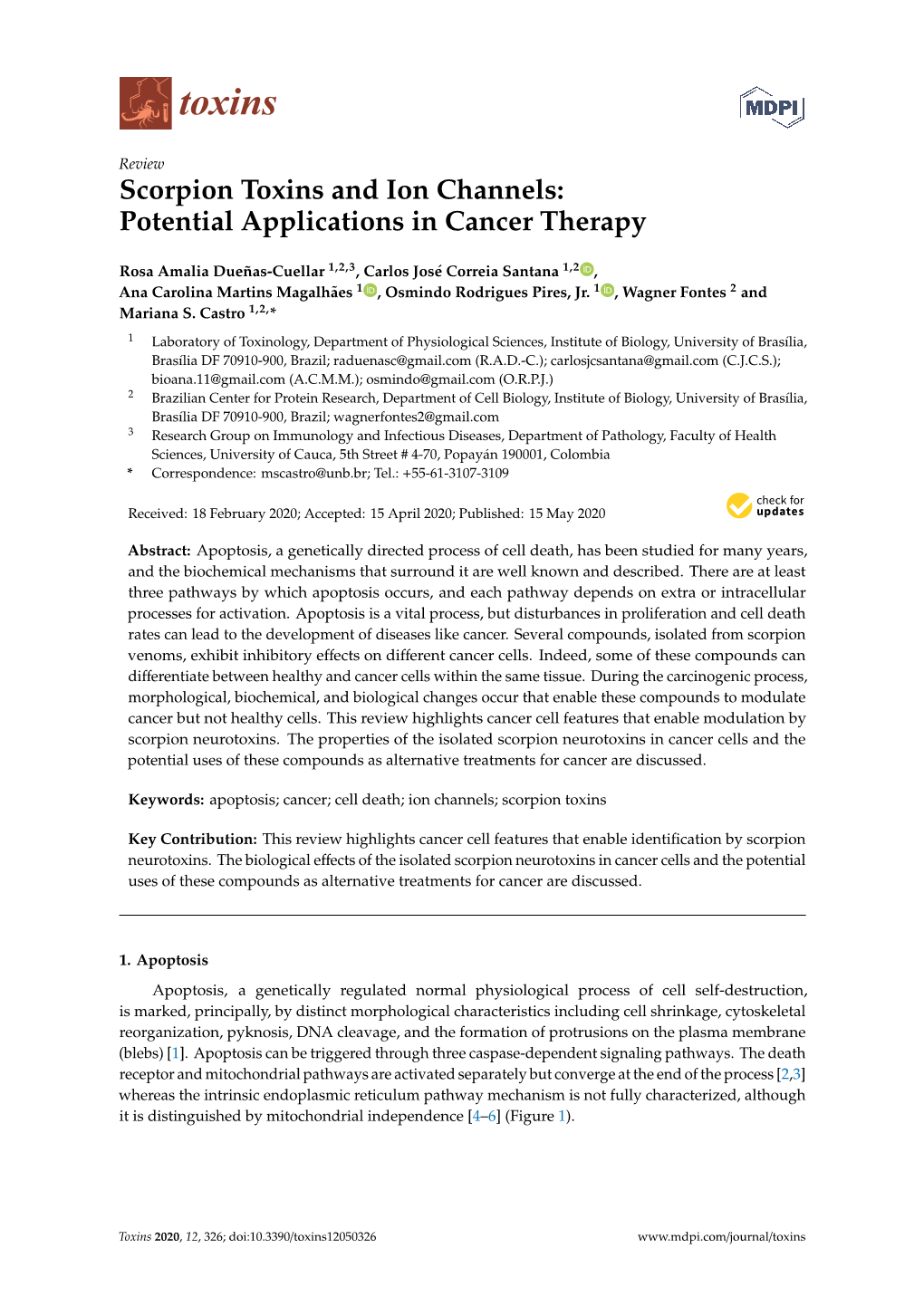 Scorpion Toxins and Ion Channels: Potential Applications in Cancer Therapy