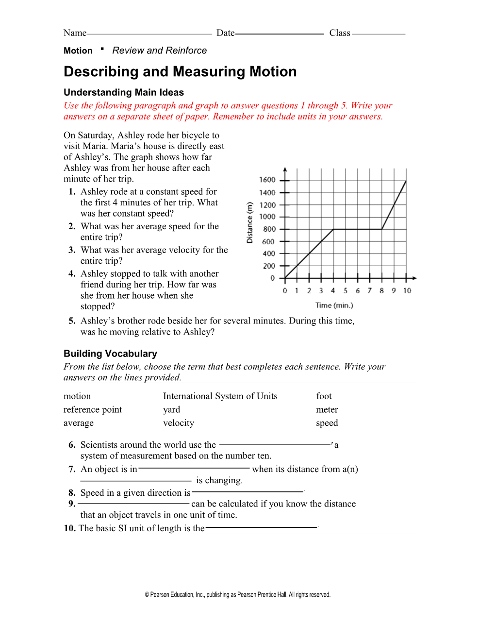 Describing and Measuring Motion