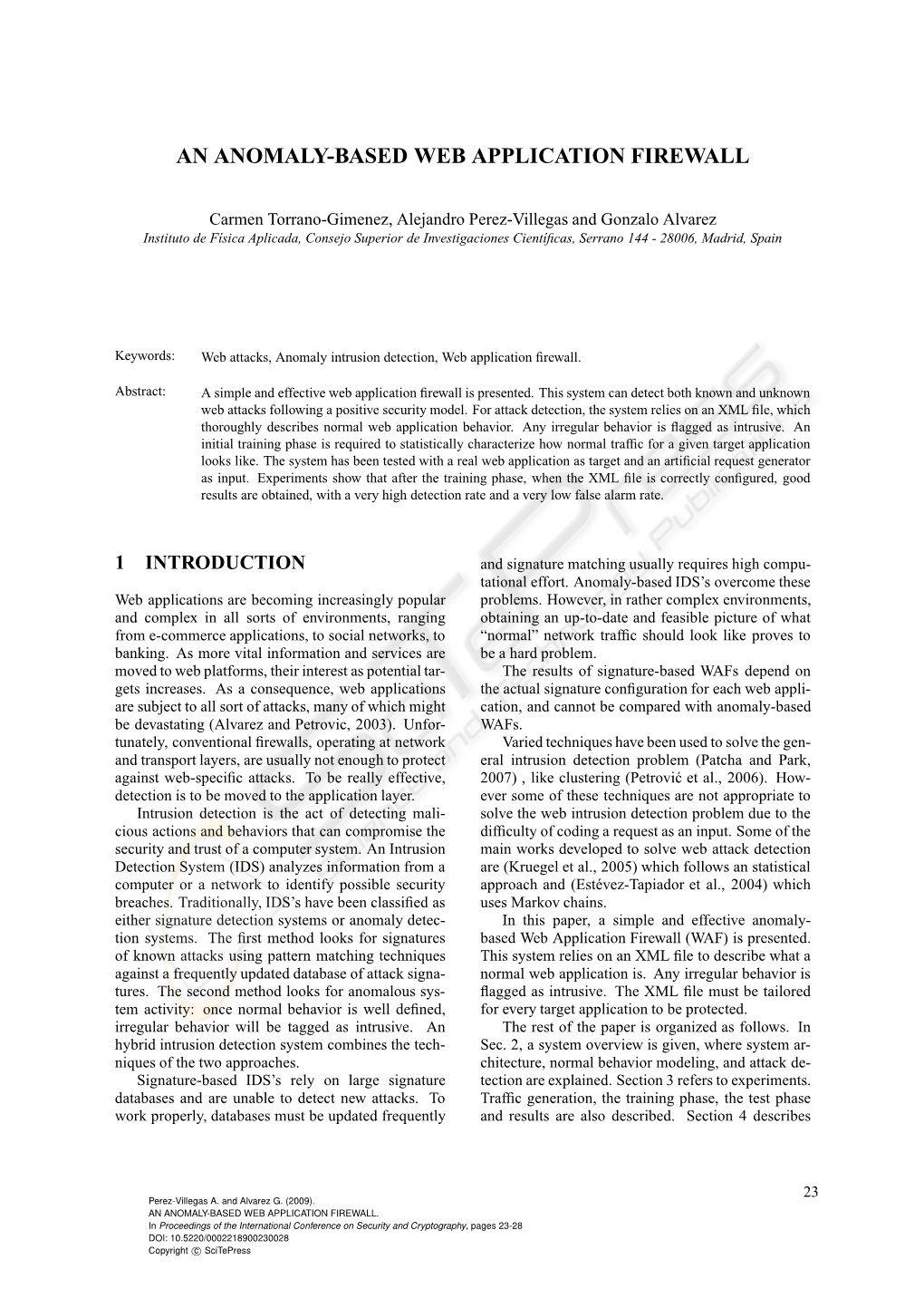 An Anomaly-Based Web Application Firewall