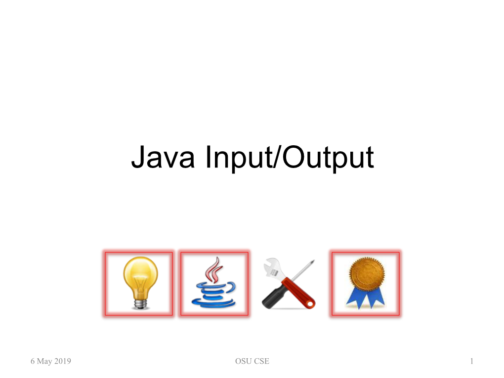 Java Input/Output