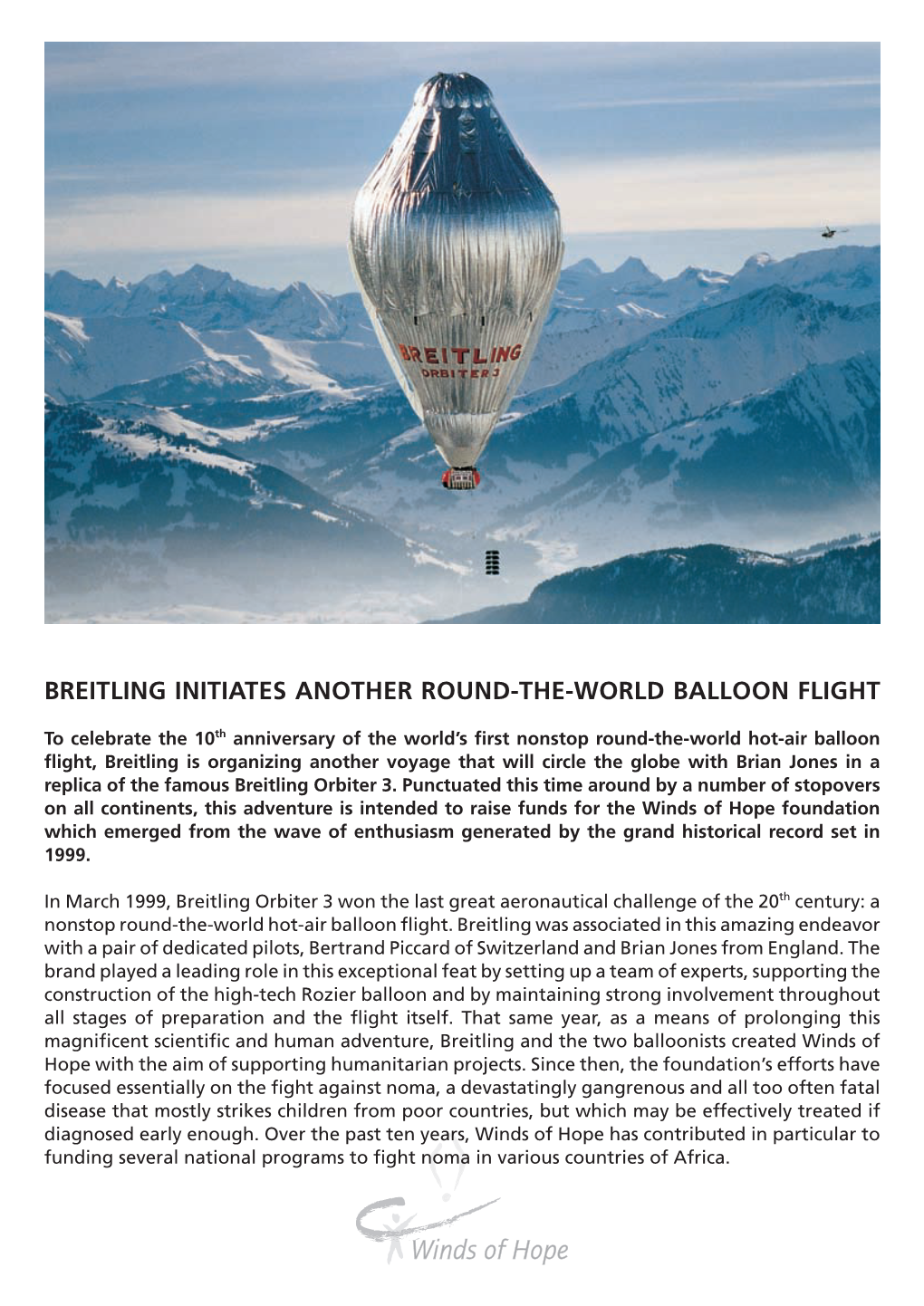 Breitling Initiates Another Round-The-World Balloon Flight