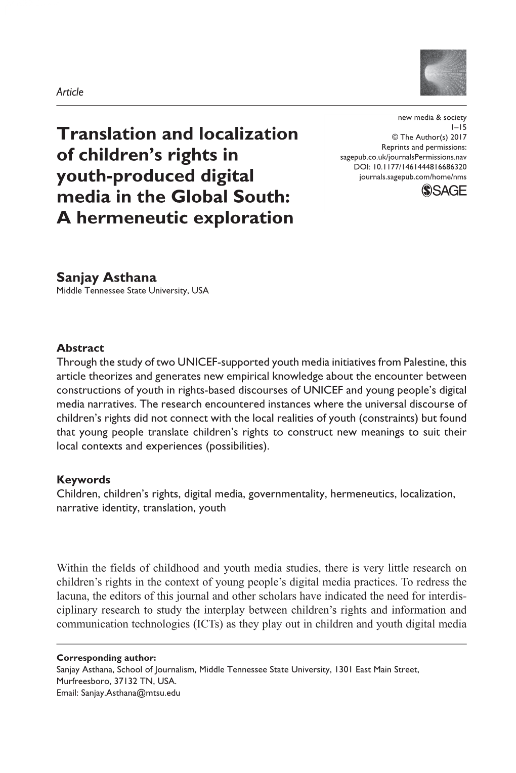 Translation and Localization of Children's Rights in Youth-Produced