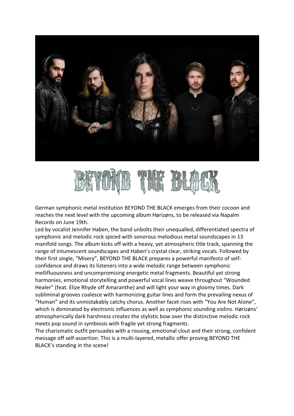 German Symphonic Metal Institution BEYOND the BLACK Emerges