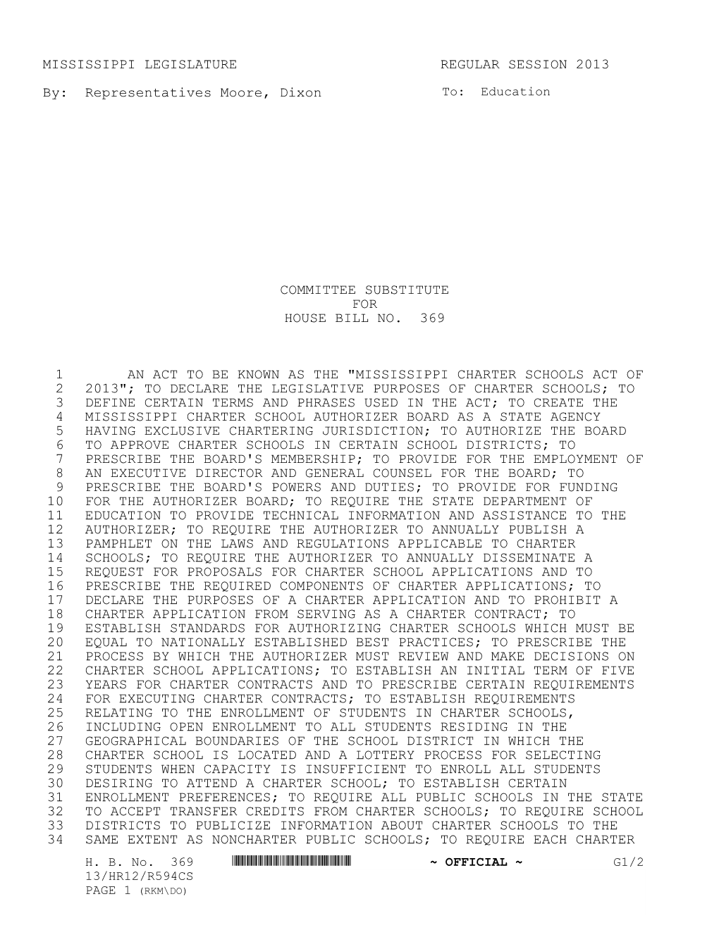 Mississippi Charter Schools Act of 2013 on July 1, 2020; and for 238 Related Purposes