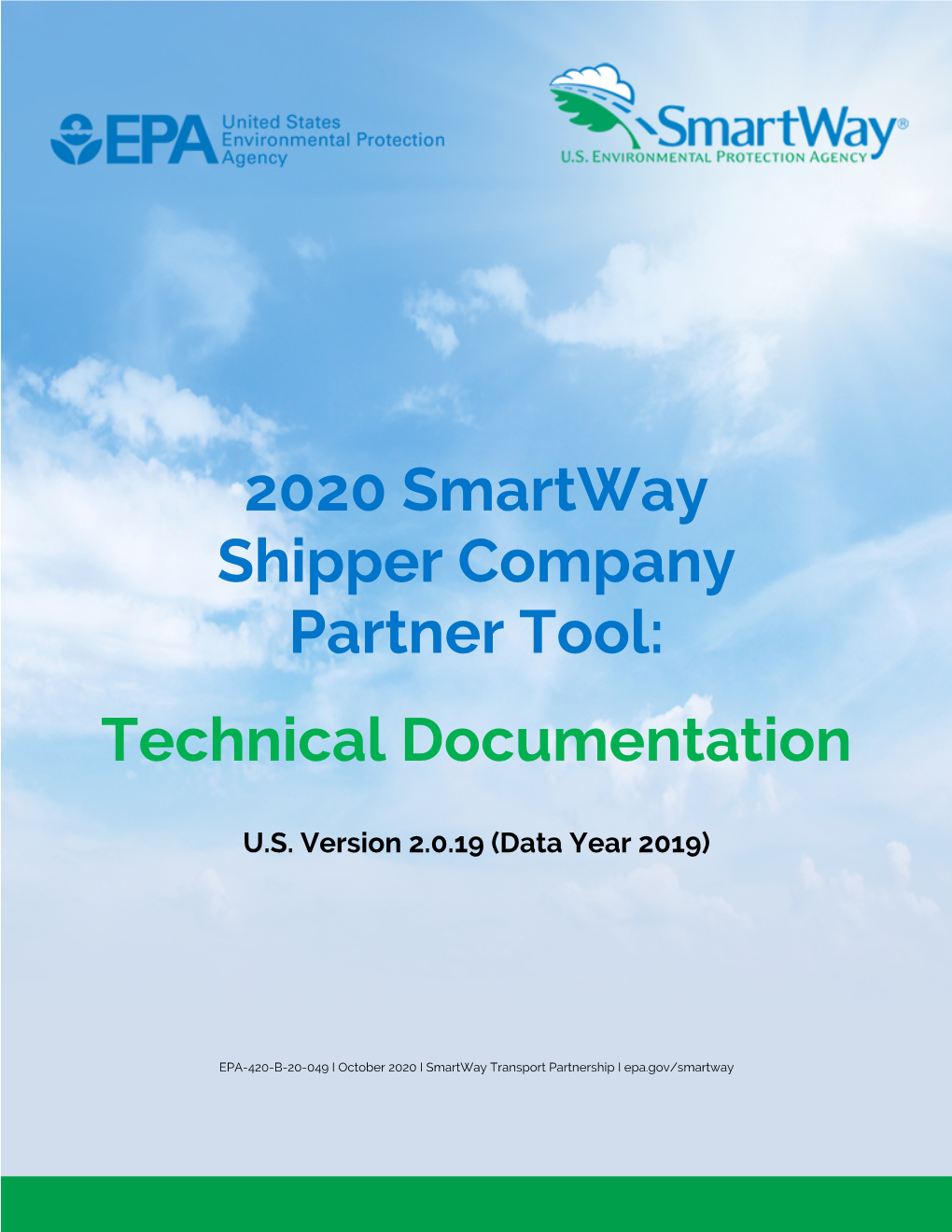2020 Smartway Shipper Company Partner Tool: Technical Documentation