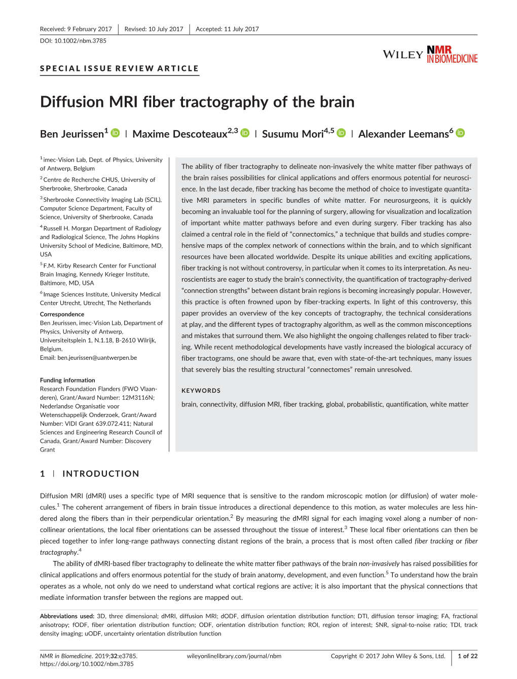 Diffusion MRI Fiber Tractography of the Brain