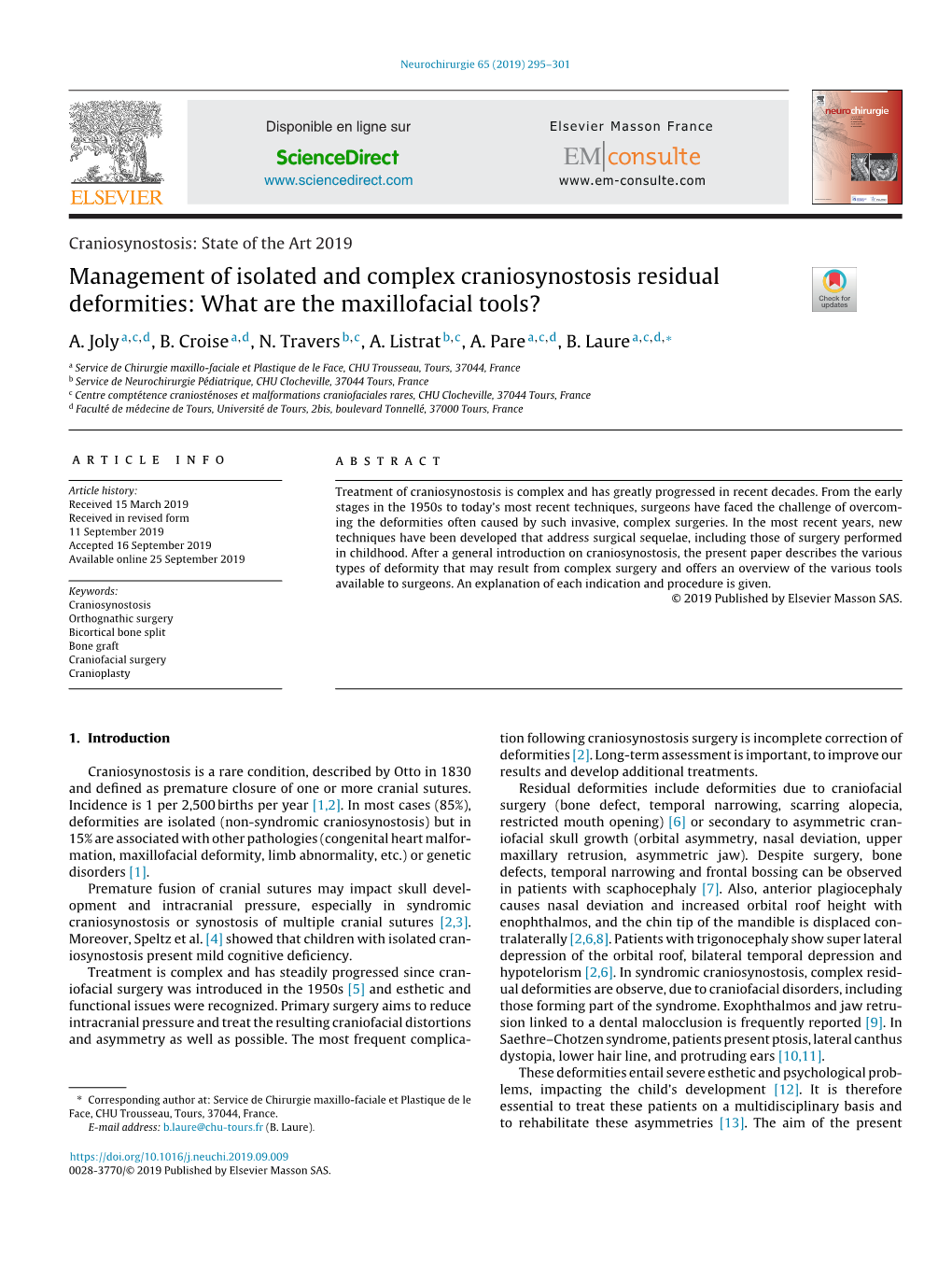 Management of Isolated and Complex Craniosynostosis Residual Deformities