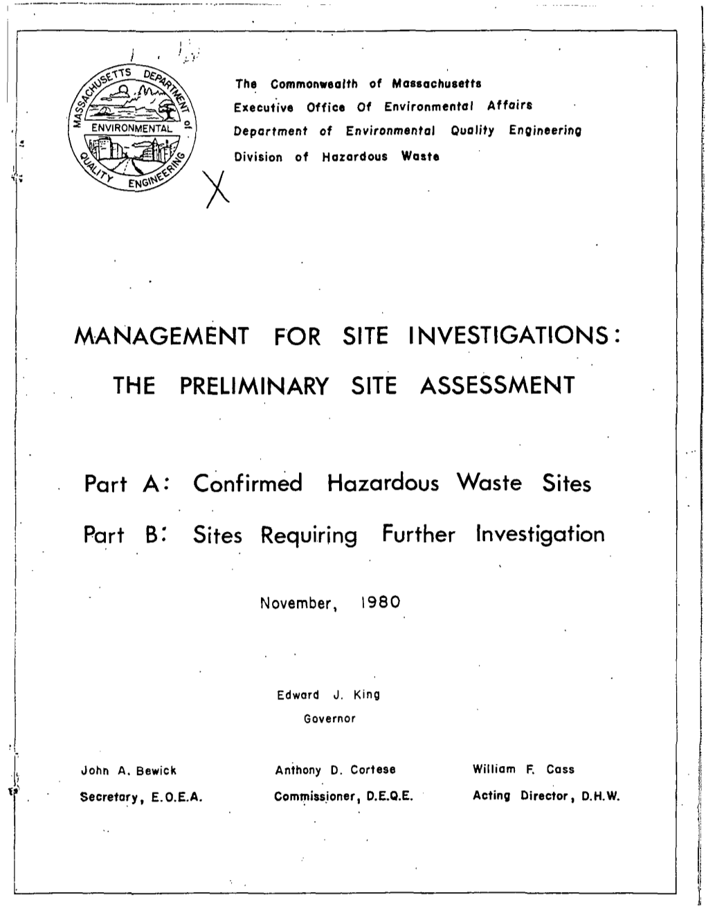 Confirmed Hazardous Waste Sites and Sites Requiring Further Investigation