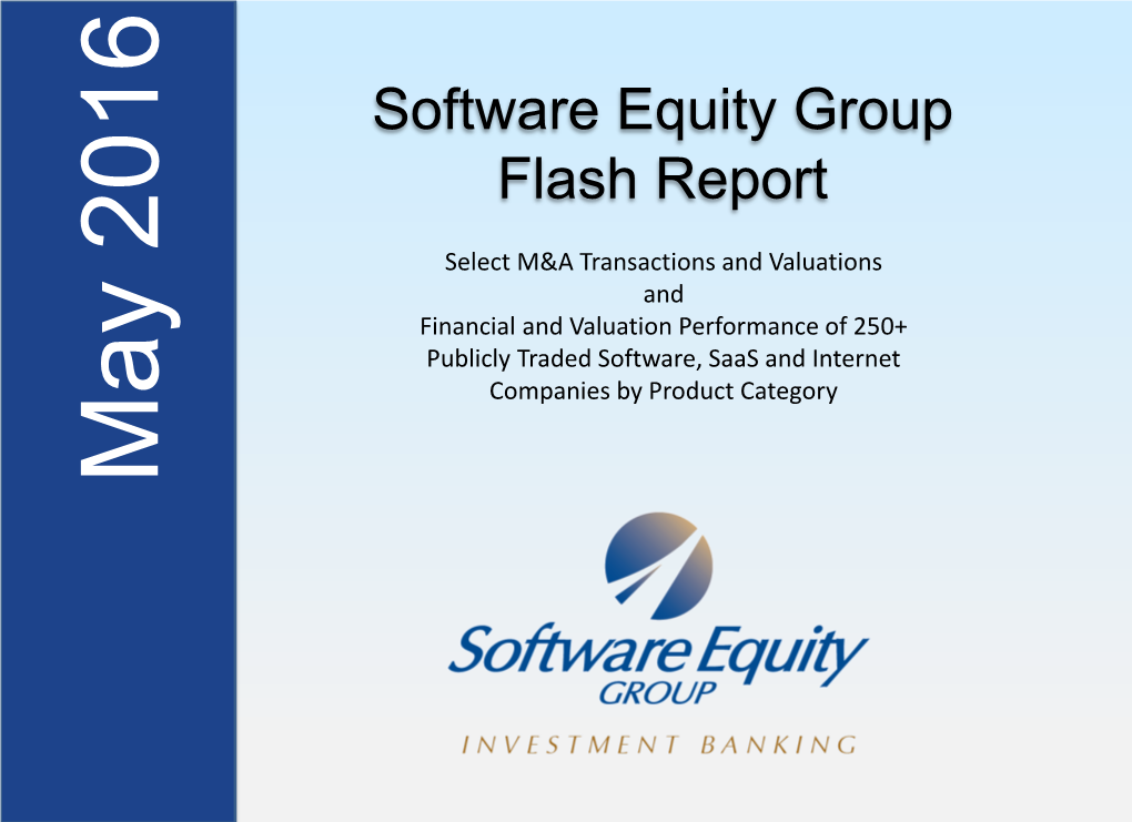 Software Equity Group Flash Report