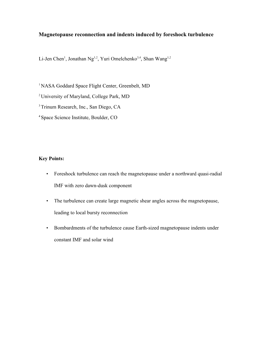 Magnetopause Reconnection and Indents Induced by Foreshock Turbulence