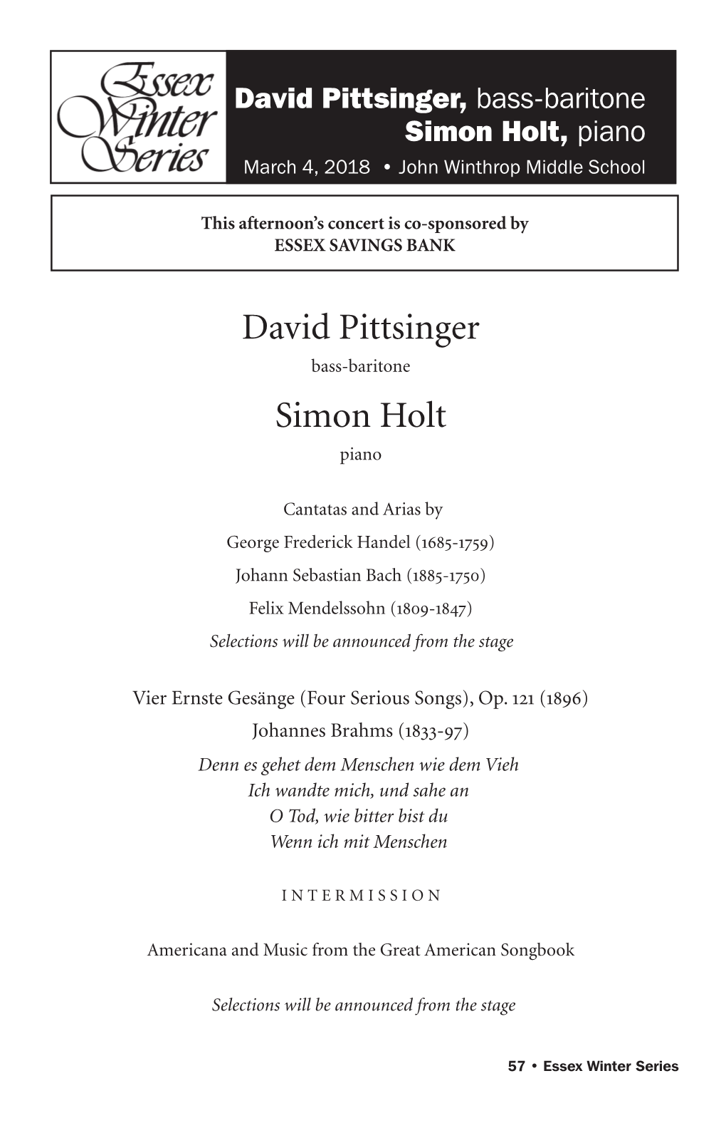 David Pittsinger Simon Holt